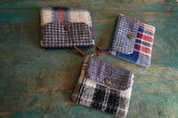 Image 1 of Handmade Fabric Square Wallet – Vintage Woven Cotton, Zipper Closure