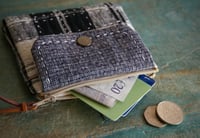 Image 3 of Handmade Fabric Square Wallet – Vintage Woven Cotton, Zipper Closure