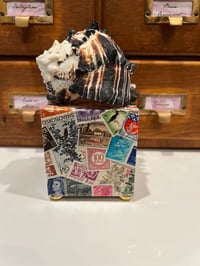 Image 2 of Cube w/ vintage stamps