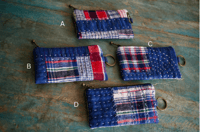 Image 5 of Handmade Fabric Patchwork Coin & Key Pouch – Vintage Cotton, Zipper & Key Ring