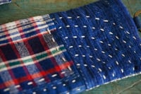 Image 3 of Handmade Fabric Patchwork Coin & Key Pouch – Vintage Cotton, Zipper & Key Ring
