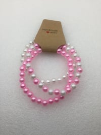 Image 1 of White & Pink pearl bracelets