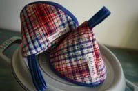 Image 3 of Pair of Bright Fabric Cone-shaped Pot Holders Kitchen Accessories Cast Iron Caps