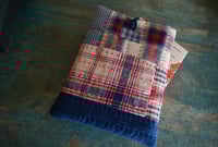 Image 1 of Handmade Fabric Patchwork Book Sleeve – Handwoven Vintage Cotton, Book Pouch 