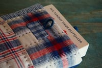 Image 3 of Handmade Fabric Patchwork Book Sleeve – Handwoven Vintage Cotton, Book Pouch 