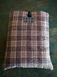 Image 3 of Handmade Fabric Book Sleeve – Vintage Handwoven Cotton, Sashiko Book Pouch