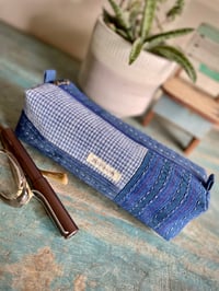 Image 2 of Handmade Fabric Boxed Pencil Pouch, Large Pencil Case, Art Supplies Zipper Pouch