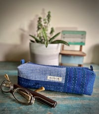 Image 1 of Handmade Fabric Boxed Pencil Pouch, Large Pencil Case, Art Supplies Zipper Pouch
