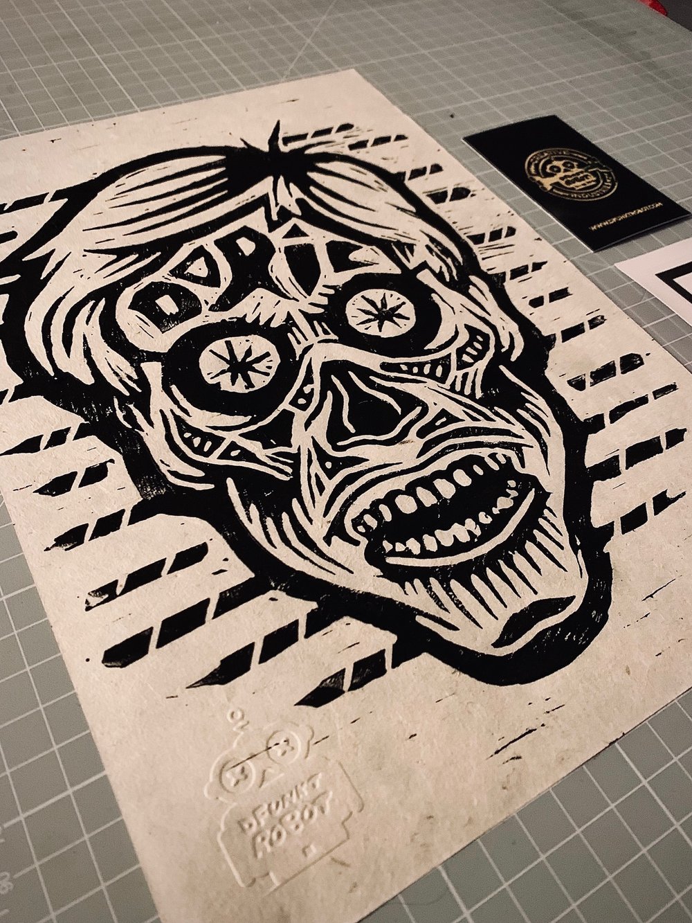 Image of They Live Doric Ghoul Lino Print