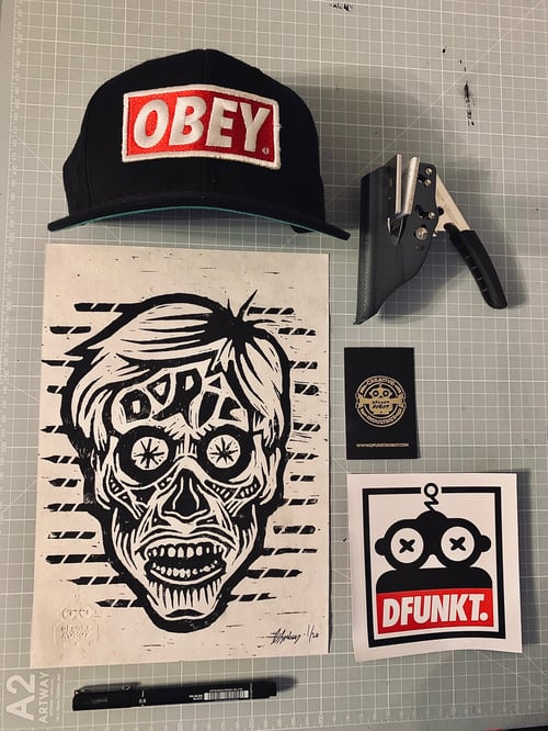 Image of They Live Doric Ghoul Lino Print