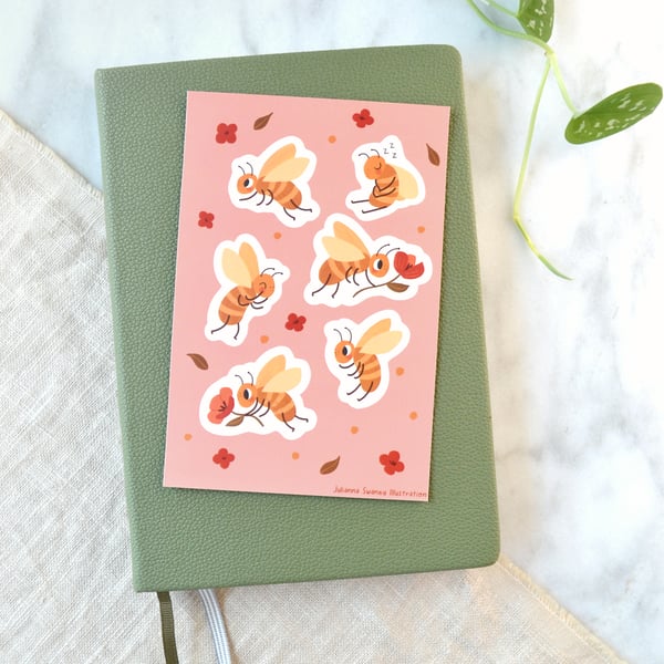Image of Cute Bees Sticker Sheet