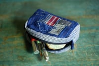 Image 2 of Handmade Small Fabric Makeup Bag – Vintage Cotton,  Hand Stitches & Zipper Closure