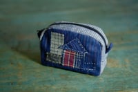 Image 1 of Handmade Small Fabric Makeup Bag – Vintage Cotton,  Hand Stitches & Zipper Closure