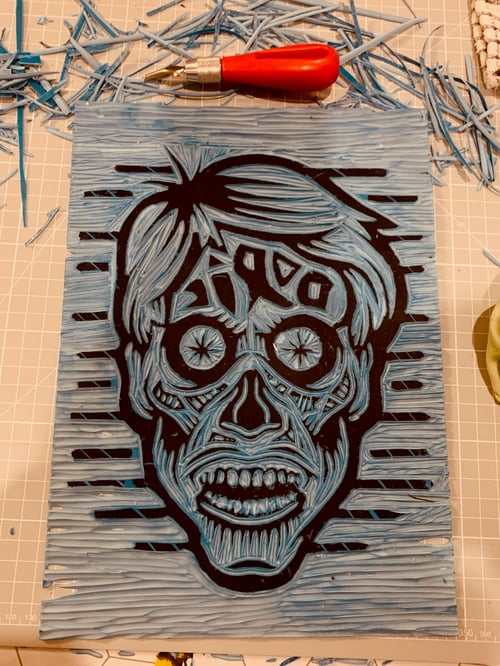 Image of They Live Doric Ghoul Lino Print