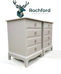 Image 3 of Stag Minstrel 4 Drawer Tall Bedside Cabinets