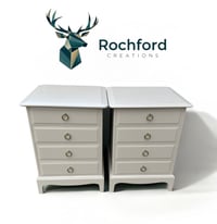 Image 2 of Stag Minstrel 4 Drawer Tall Bedside Cabinets