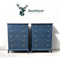 Image 1 of Pair Of Stag Minstrel Tall Boy Drawers 