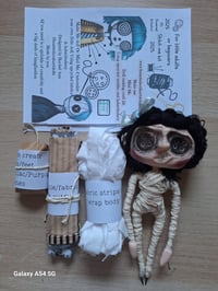 Image 1 of Custom made Doll Making Kit. Mini Me Button eyed wire posable doll.  DIY Doll Kit.