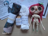Image 9 of Button eyed Coraline doll making craft kit. Doll sewing craft kit. DIY custom hand made doll kit