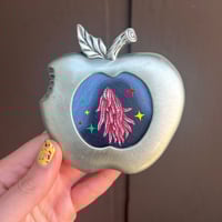 apple worm saint - original painting