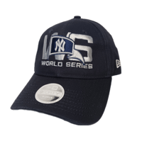 Image 1 of New Era 9Forty New York Yankees Hat Cap Womans Adjustable Blue World Series