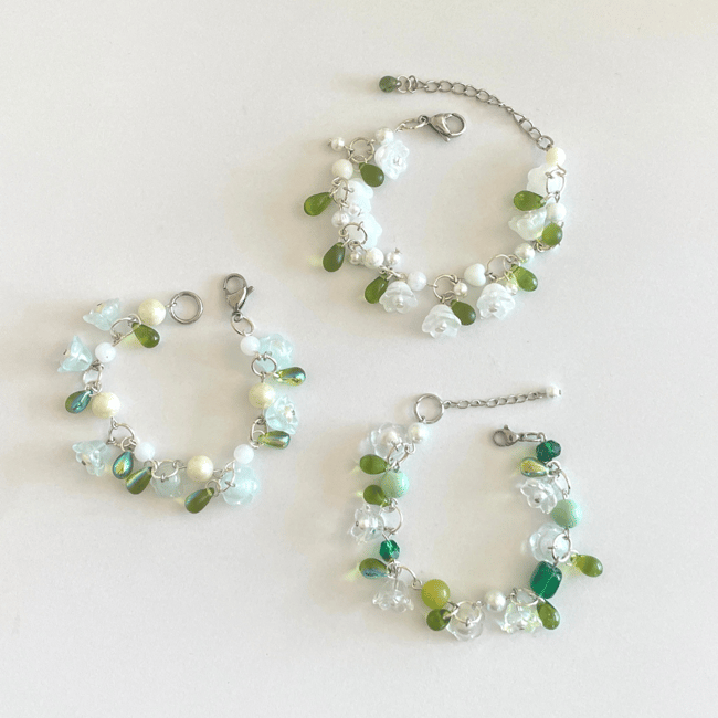  baby's breath cluster bracelets