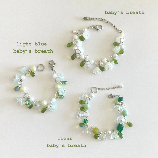  baby's breath cluster bracelets