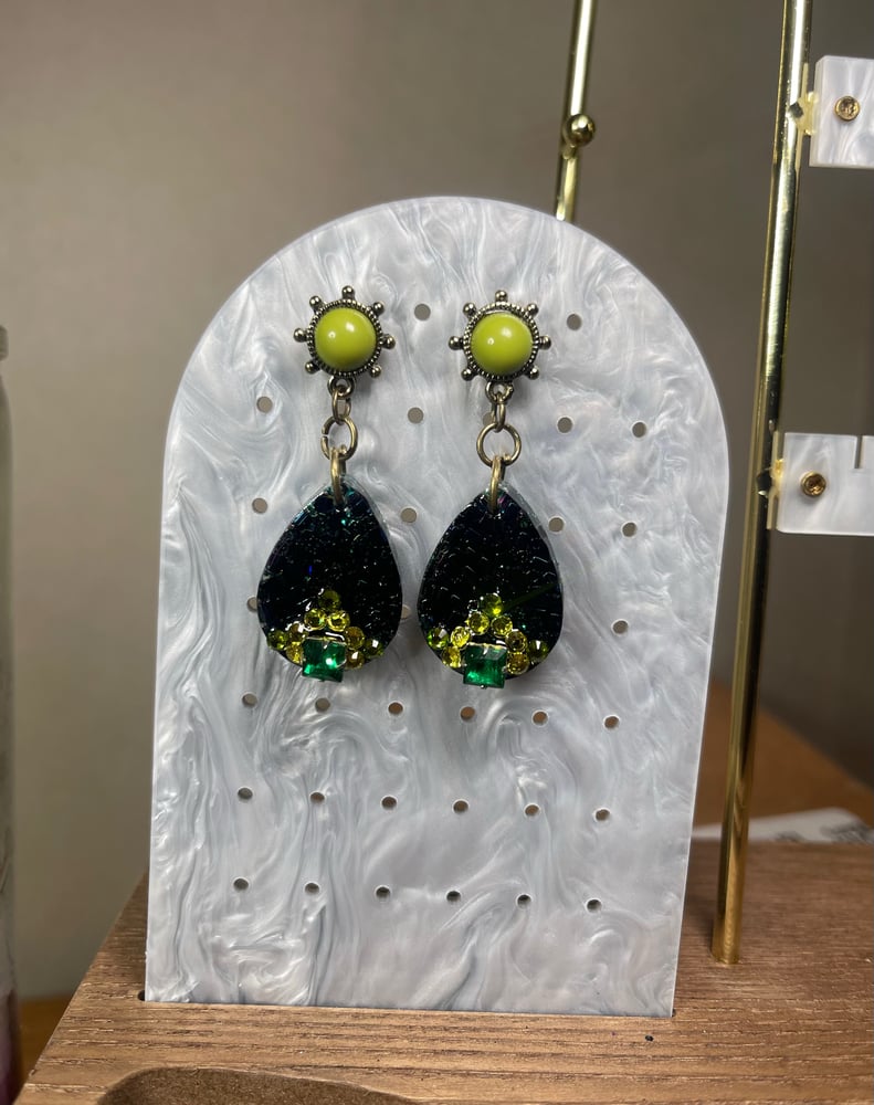 Image of "Rukmini" Bead Encapsulated Acrylic Earrings