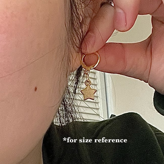 gold stars huggie hoop earrings