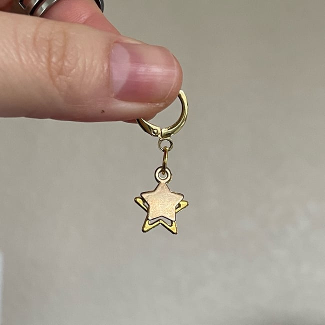 gold stars huggie hoop earrings
