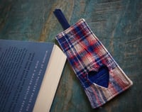 Image 1 of Vintage Fabric Bookmark Handmade Bookmark Gift with Heart