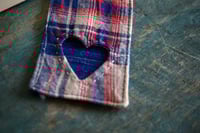 Image 2 of Vintage Fabric Bookmark Handmade Bookmark Gift with Heart