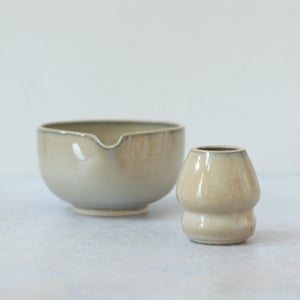 Image of Overcast Matcha Bowl & Whisk Holder Set