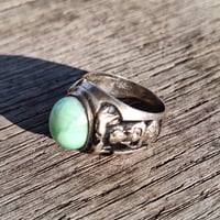 Image 5 of Jade Stone Buddha Ring, c. 1930s (#1)