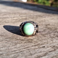 Image 2 of Jade Stone Buddha Ring, c. 1930s (#1)