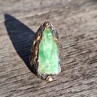 Image 1 of Jade Buddha Figure Ring, c. 1920s