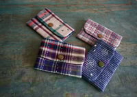 Image 1 of Handwoven Fabric Card Holder – Vintage Cotton, Hand Stitches Details & Button Closure