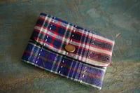 Image 3 of Handwoven Fabric Card Holder – Vintage Cotton, Hand Stitches Details & Button Closure