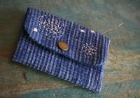Image 4 of Handwoven Fabric Card Holder – Vintage Cotton, Hand Stitches Details & Button Closure