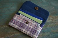 Image 5 of Handwoven Fabric Card Holder – Vintage Cotton, Hand Stitches Details & Button Closure
