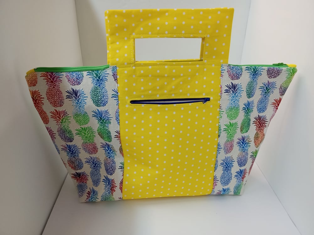 Image of Large Pineapple Zippered Tote 10% off + Free Shipping! 