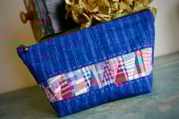 Image 1 of Handmade Fabric Patchwork Makeup Bag – Vintage Cotton, Zipper Pouch