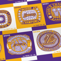 Image 3 of  Los Angeles Lakers Rings Print