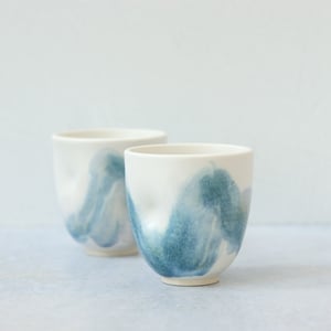 Image of Abstract Watercolor Dimple Yunomi