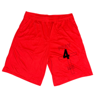 CROSS LOGO SHORTS *BLACK ON RED*