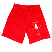 CROSS LOGO SHORTS *WHITE ON RED*