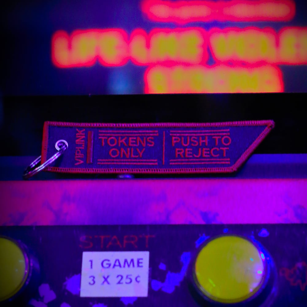 Insert Coin Embroidered Jet Tag