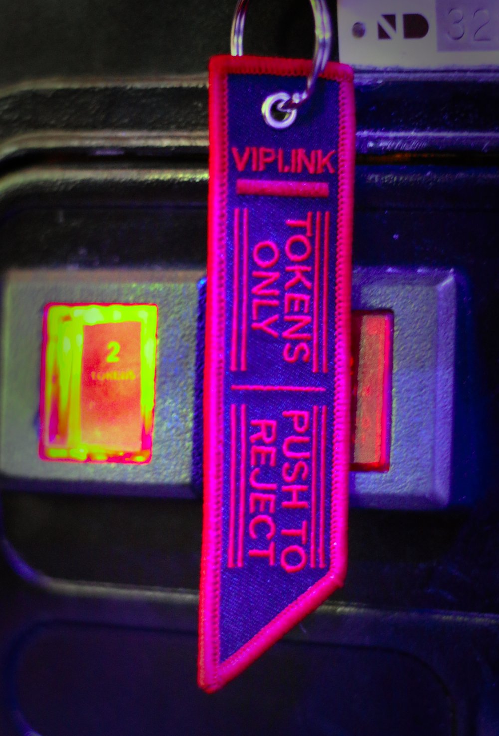 Insert Coin Embroidered Jet Tag 