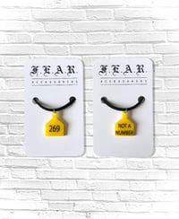 Image 1 of TAG NECKLACE - VEGAN SUEDE CHOKER