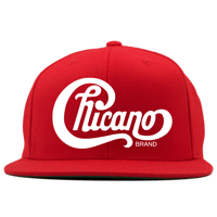 Red Cursive Script Snapback 